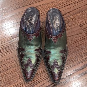 Donald J Pliner western mule slides